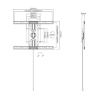 SBOX PLB-1246F :: Wall mount for LCD 37-70", up to 50kg, rotating 180°, black