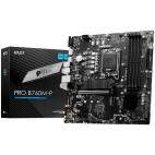 MSI PRO B760M-P, mATX, LGA 1700, Dual Channel DDR5 6800, 1x PCIe x16 slots, 2x M.2 slots, 1x HDMI, 1x DP, 1x VGA, 1x USB 3.2 Gen 2 Type-C, 1x USB 3.2 Gen 1, 4x USB 2.0, 7.1 HD Audio, 1Gbps LAN, 3Y