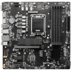 MSI PRO B760M-P, mATX, LGA 1700, Dual Channel DDR5 6800, 1x PCIe x16 slots, 2x M.2 slots, 1x HDMI, 1x DP, 1x VGA, 1x USB 3.2 Gen 2 Type-C, 1x USB 3.2 Gen 1, 4x USB 2.0, 7.1 HD Audio, 1Gbps LAN, 3Y