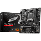 MSI PRO A620M-E, mATX, Socket AM5, Dual Channel DDR5 6800+MHz, 1x PCIe x16 slot, 1x M.2 slot, 1x HDMI, 1x VGA, 2x USB 3.2 Gen 1, 4x USB 2.0, 7.1 HD Audio, Realtek RTL8111H Gigabit LAN, 3Y