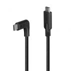 LINDY LNY-32018 :: Cable USB 3.2 Straight USB-C to 90° Right-Angled USB-C Cable, 10Gbps, 1 m 