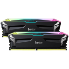 Lexar 2x8GB Ares DDR4 3600 UDIMM Memory with heatsink and RGB lighting, Black Color, Dual pack