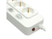 VALUE 19.99.0940 :: Power Strip, 4-way, with individual switches, white, 1.5 m