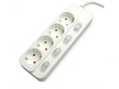 VALUE 19.99.0942 :: Power Strip, 4-way, with individual switches, white, 6 m